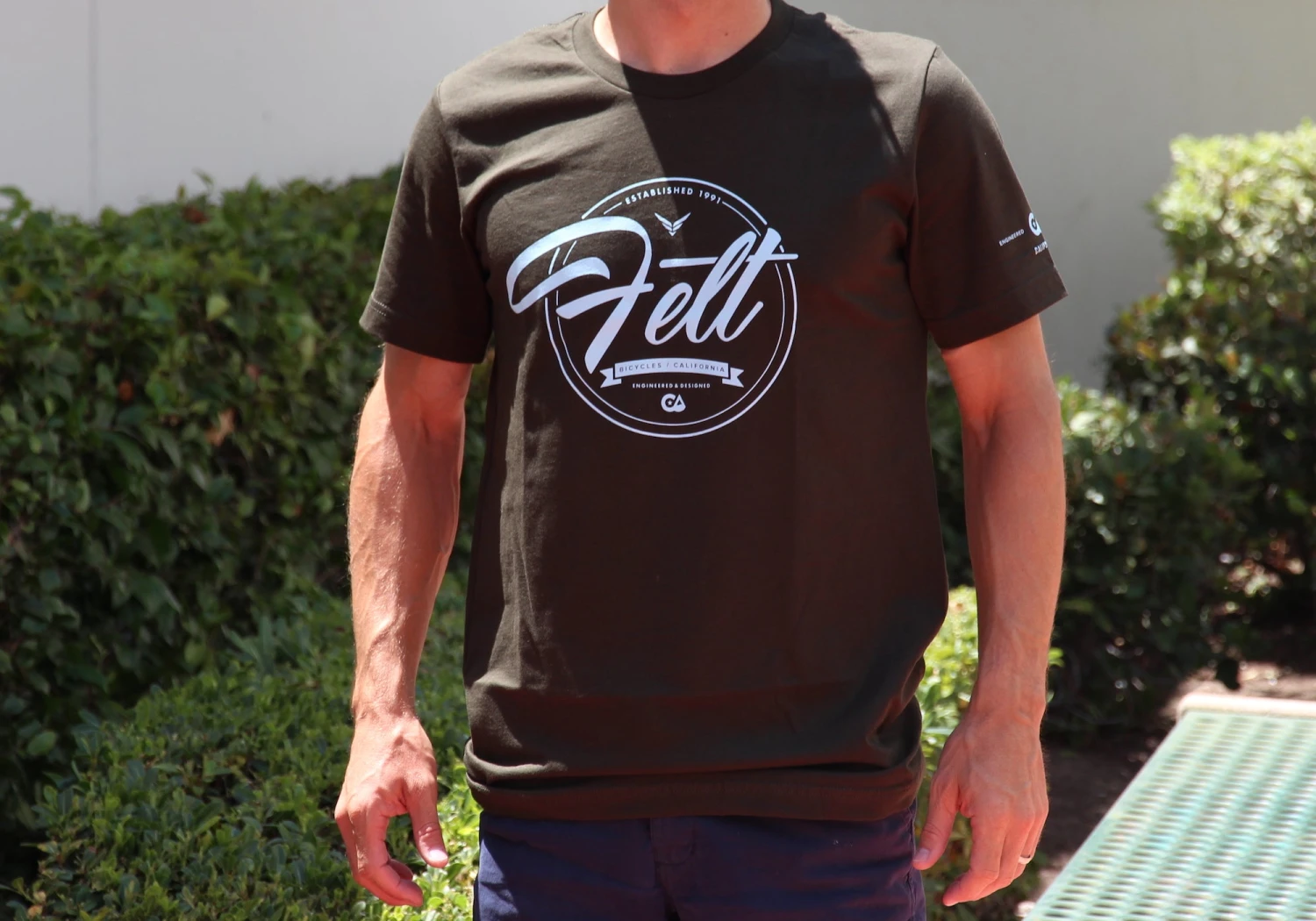 Felt Bicycles Script Dark Olive T-Shirt | Men's 5 Felt Bicycles Script Dark Olive T-Shirt | Men's - Image 3