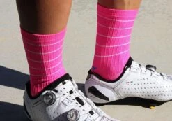 Felt Bicycles Felt 6" Socks - Hi-Vis Pink -Felt Bicycles Shop pink sock 1